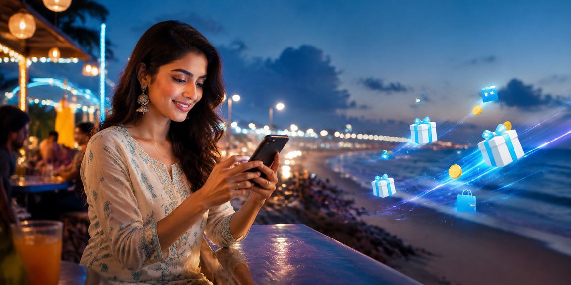 Indian player using mobile device for online betting